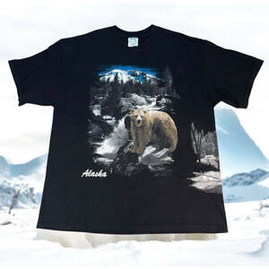 VTG Alaska Double Sided Wilderness Grizzly Bear Shirt Mens Sz XL Graphic T-Shirt